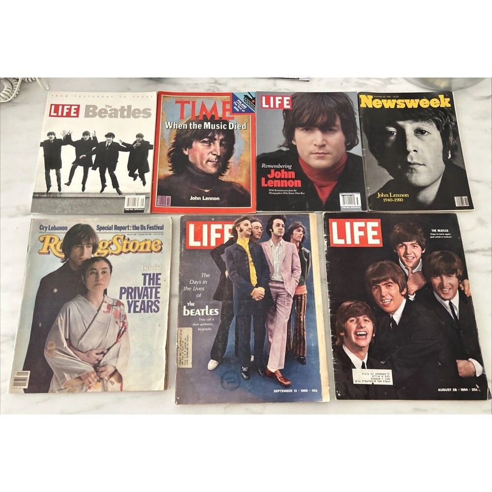 1964 The Beatles Life Magazine Music Band Cover + Others See Pics Lot Of 7 Mags